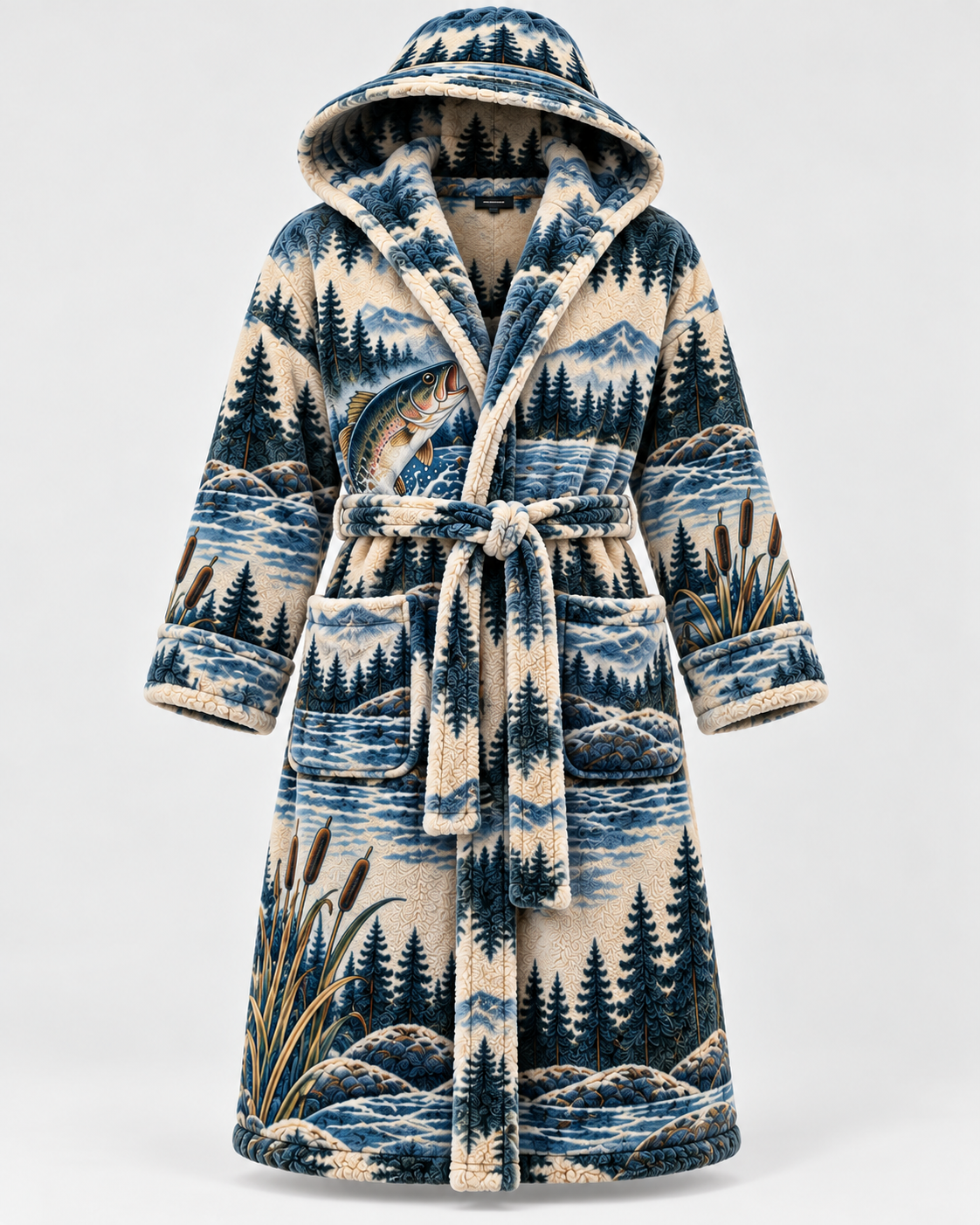 ReelCozy Heated Fishing Robe - Lake Blue