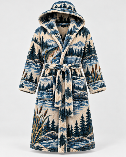 ReelCozy Heated Fishing Robe - Lake Blue